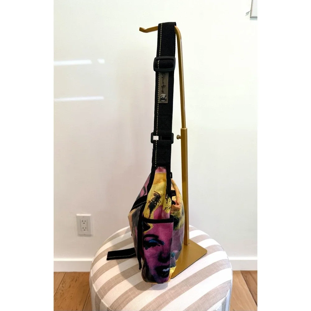 Andy Warhol Loop Messenger Bag Marilyn Monroe Portrait Vinyl Canvas Crossbody